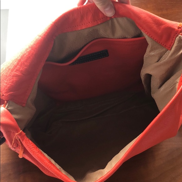 Orange Genuine Leather Hobo Bag - Picture 4 of 4